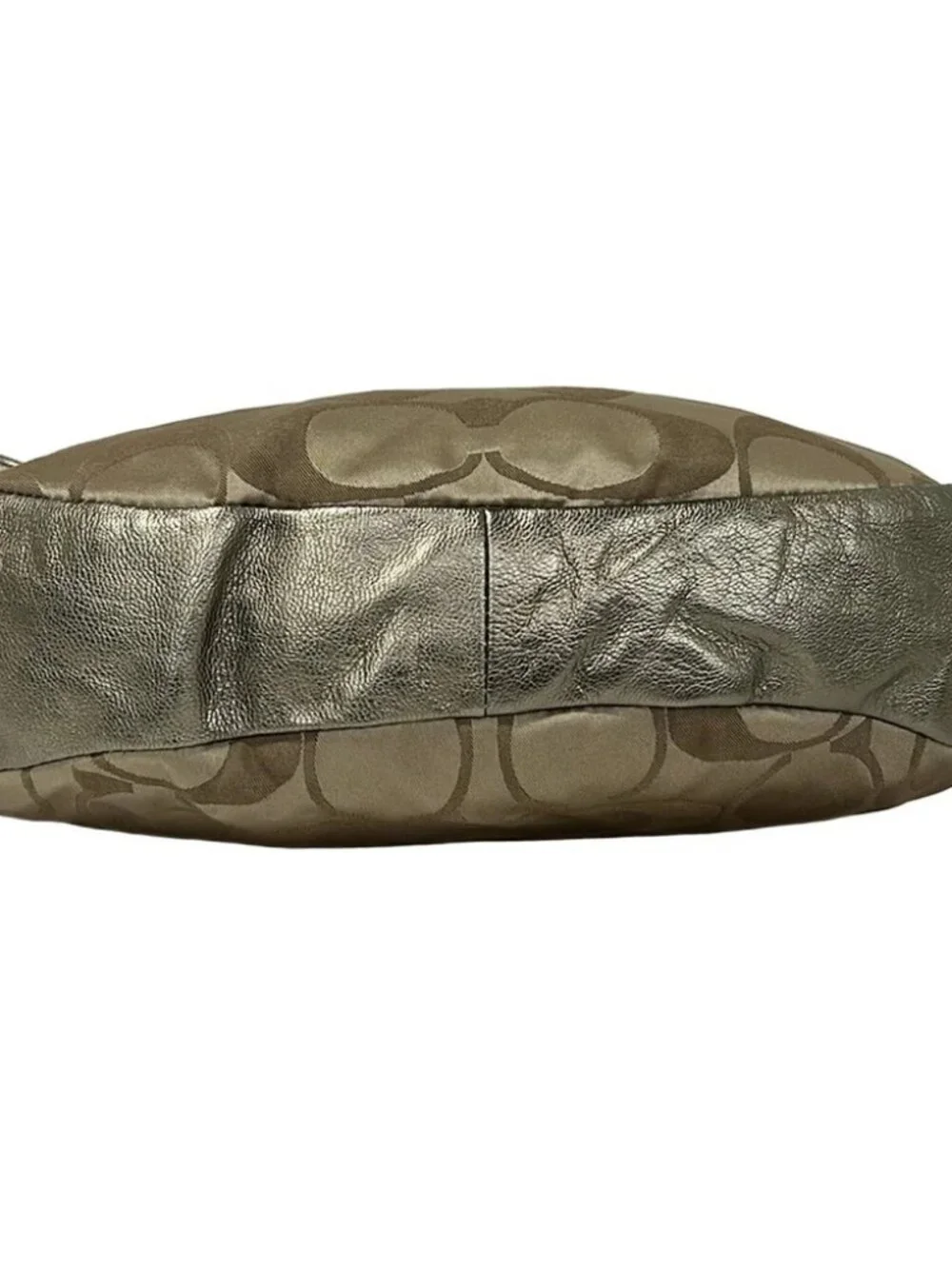 COACH Alicesignature Convertible Hobo Bag 13707 Dark Brown Beige Gold Jacquard